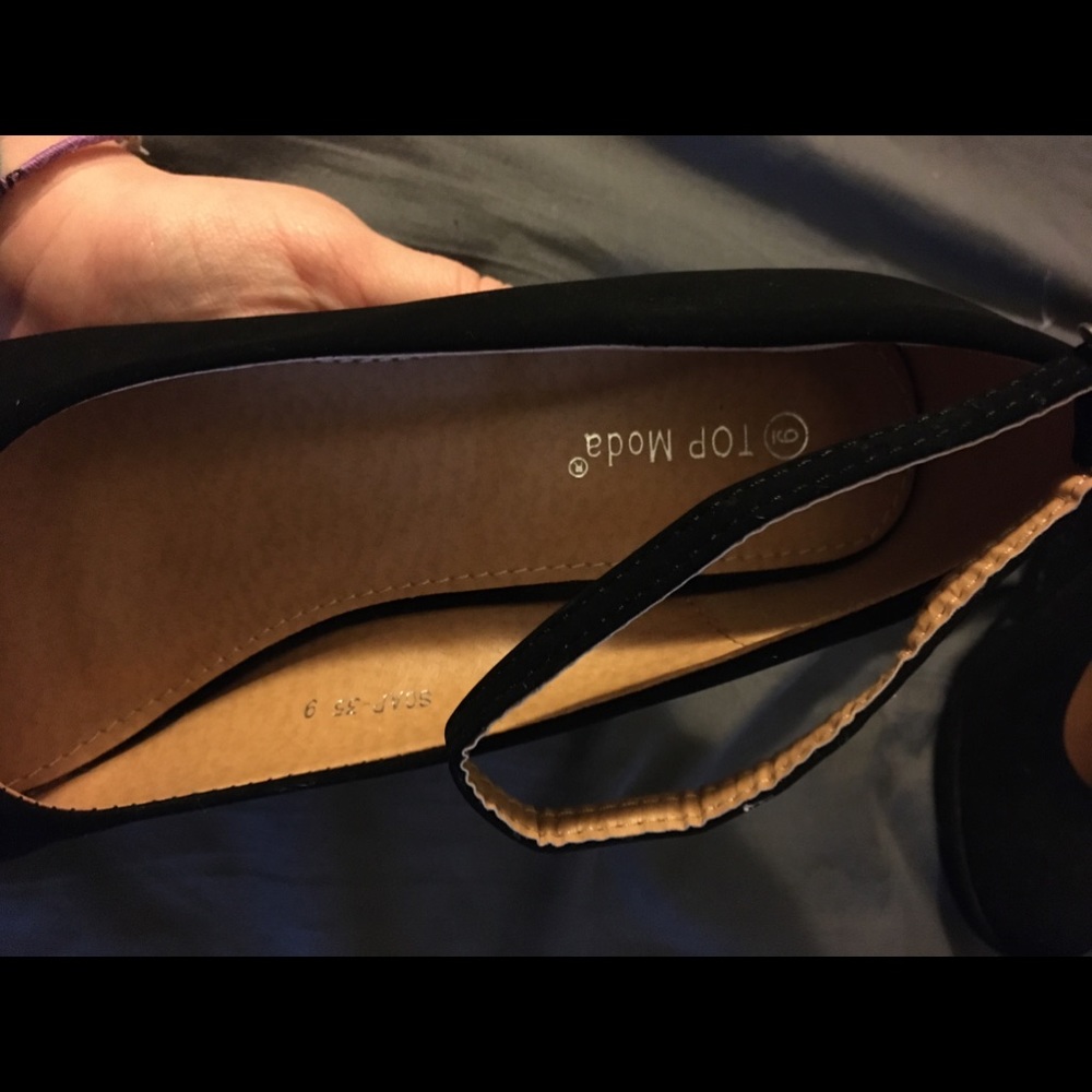 Top Moda Black Velvet Wedges - Picture 3 of 5
